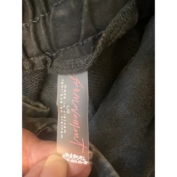 Free People Movement Inbound Stretch Cotton Jumpsuit L Black Streetwear Chic - Picture 6 of 11